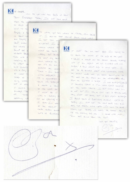 Scarce Bon Scott Autograph Letter Signed From 1978 -- ''...Oh we finished our live album a few weeks ago in New York. I had to re-record about five concerts...'' -- With Epperson COA
